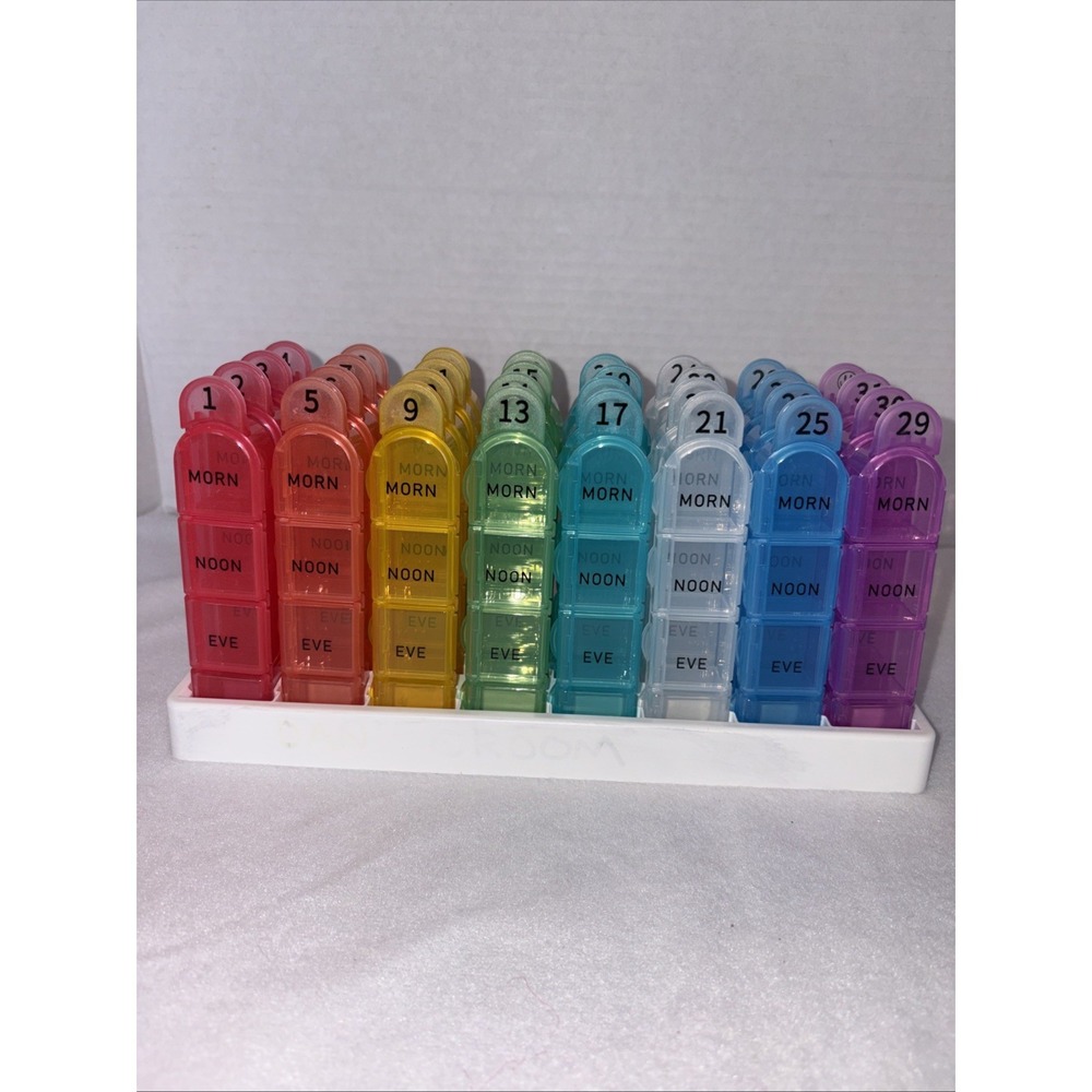 Pill Organizer 32 Day Rainbow Design To Take Pill Pills Four Times A Day